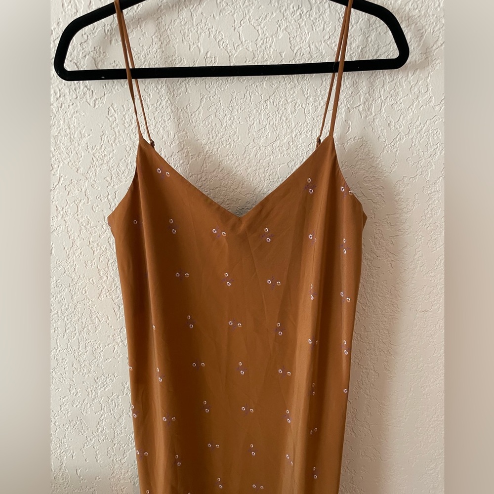 Hatch Maternity Ricky Slip Dress Rust Flora 1 - Picture 3 of 4
